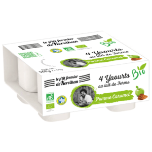 Yaourts bio pomme caramel
